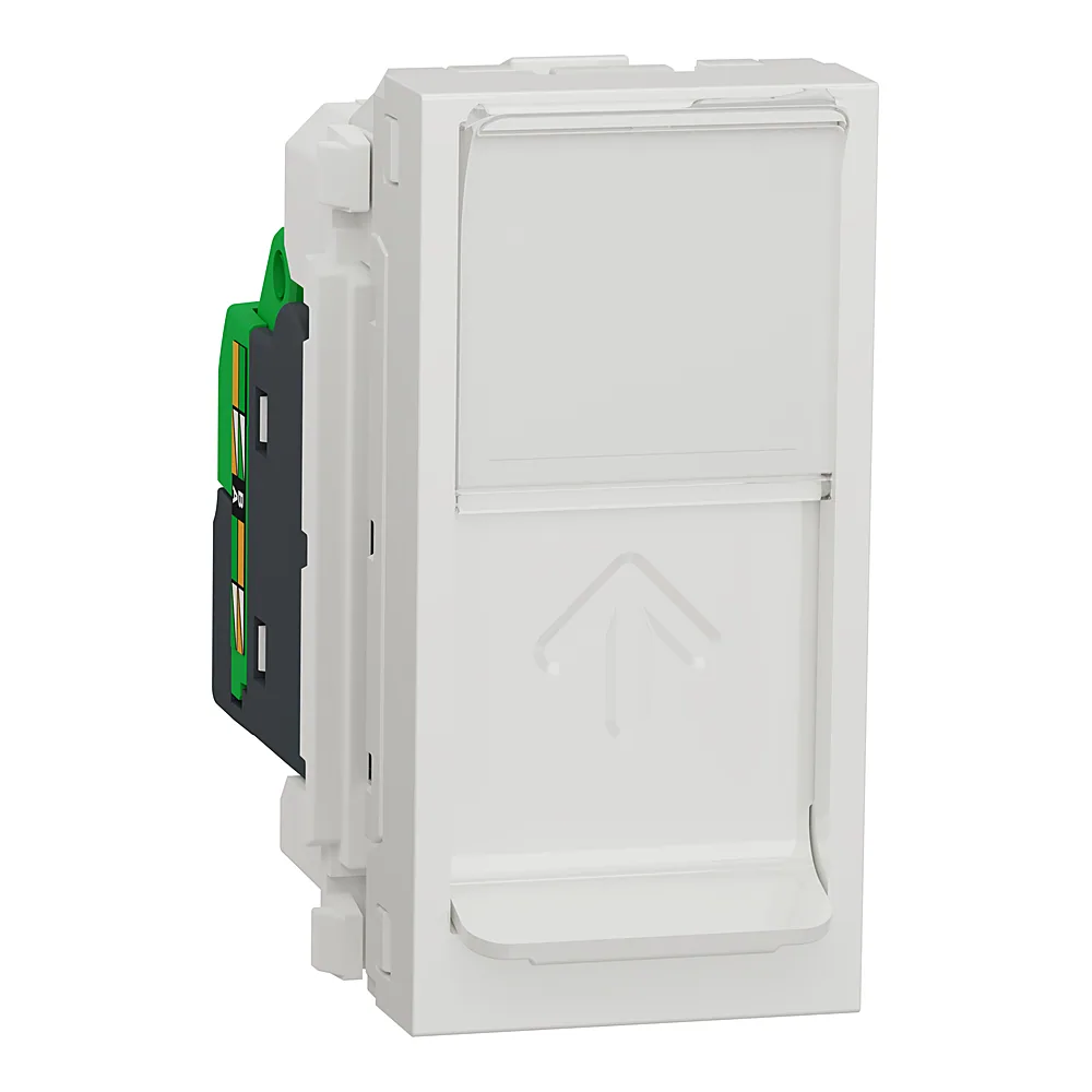 Комп'ютерна розетка Unica New RJ45 категорія 5 UTP 1 модуль біла Schneider Electric NU341018
