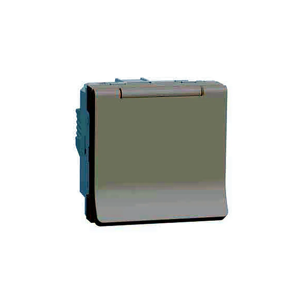 Розетка Schneider Electric Unica New з з/к зі шторками з кришкою 16А гвинт зажим бежева NU303744TA