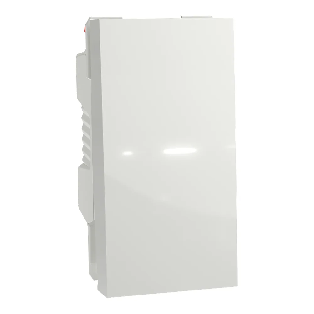 Вимикач Unica New кнопковий 1-клавішний 10 А білий 1 модуль Schneider Electric NU310618