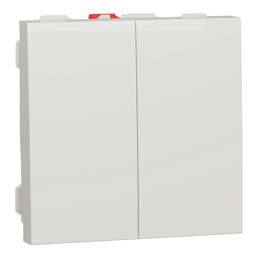 Вимикач Unica New 2-клавішний схема 5 10 А білий 2 модулі Schneider Electric NU321118