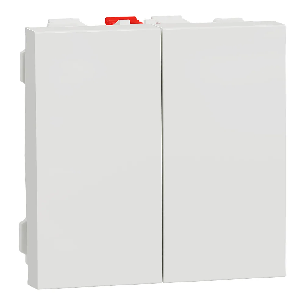 Перемикач Unica New 2-клавішний 2 x схема 6 10 А білий 2 модулі Schneider Electric NU321318
