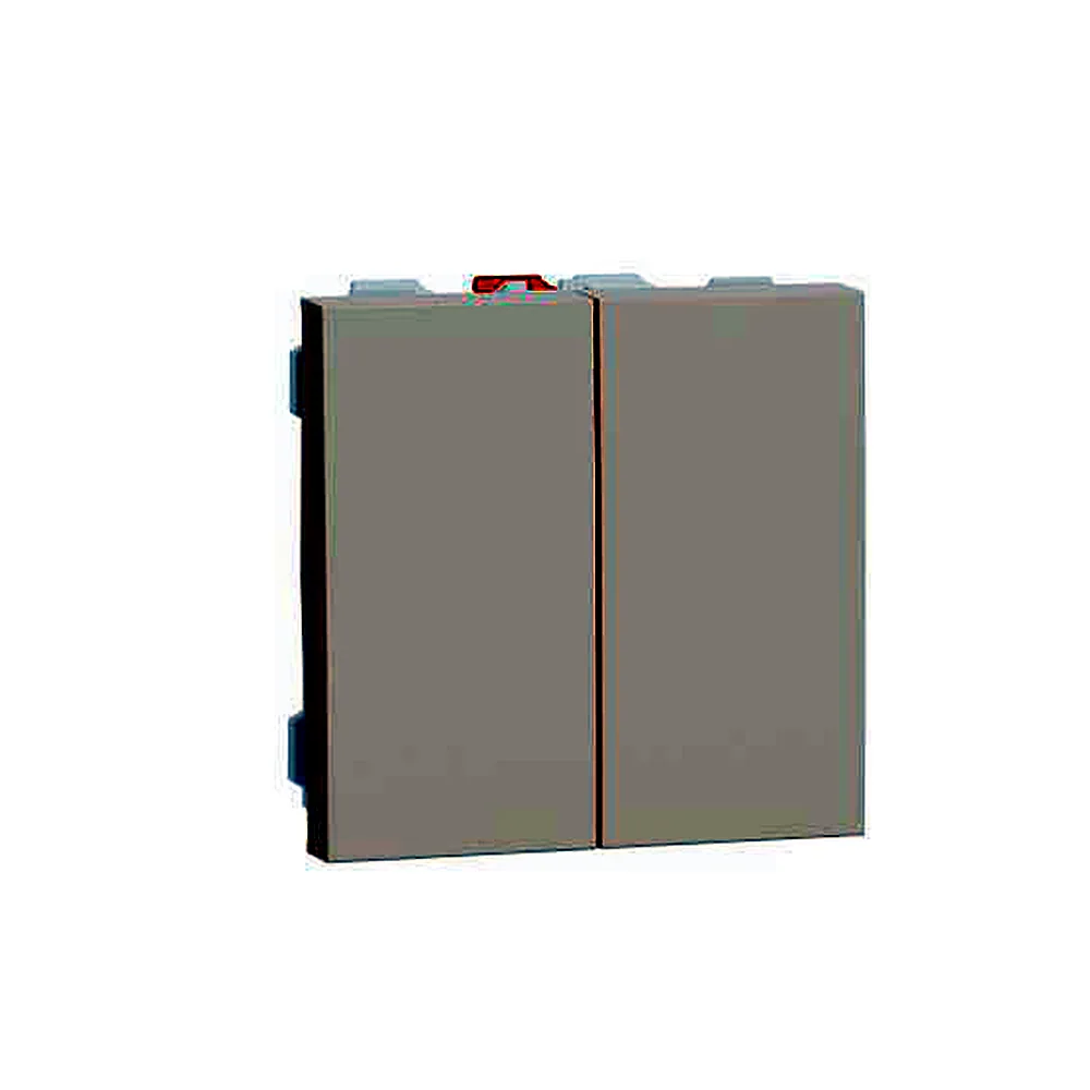 Вимикач 2-клавішний сх.5 10А 2 мод бежевий Unica New Schneider Electric NU321144