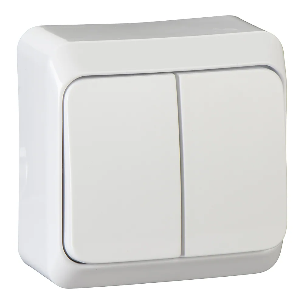 Вимикач Prima 2-клавішний зовнішній білий Schneider Electric WDE001050