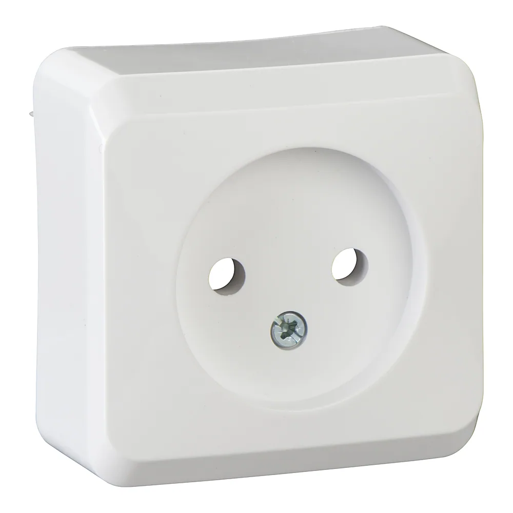 Розетка Prima без заземлення зовнішнього встановлення IP20 біла Schneider Electric WDE001000
