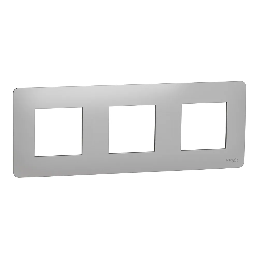 Рамка Unica New 3-постова алюміній Schneider Electric NU200630