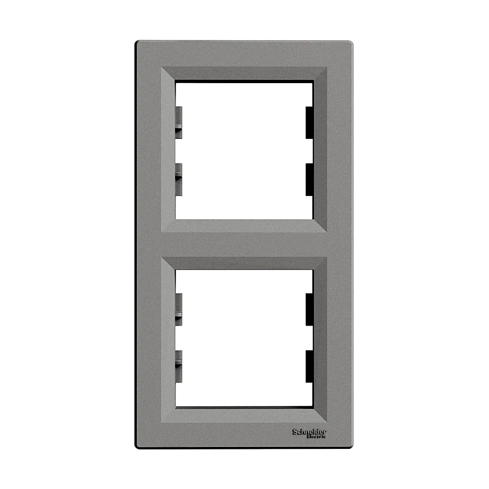 Рамка Schneider Electric Asfora вертикальна 2-місна алюміній EPH5810261