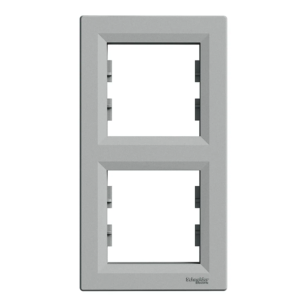Рамка Asfora 2-постова вертикальна алюміній Schneider Electric EPH5810261