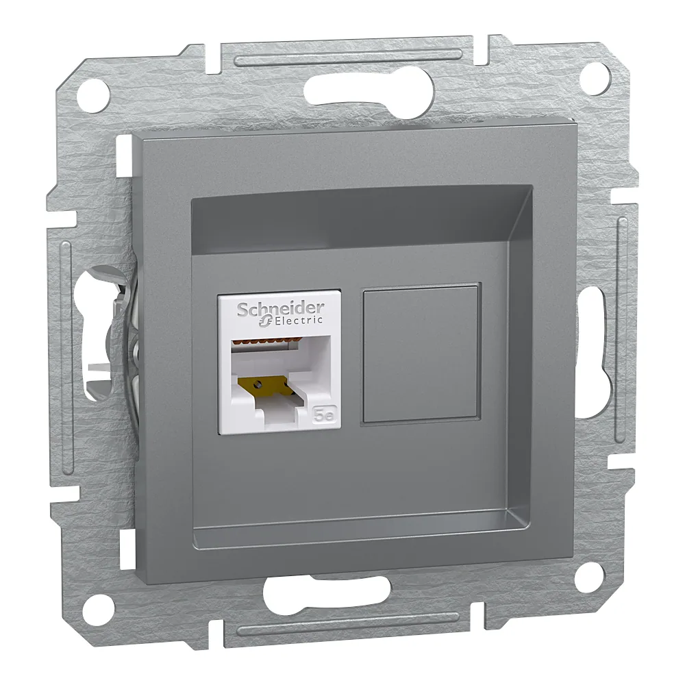 Розетка Asfora комп'ютерна сталь Schneider Electric EPH4300162