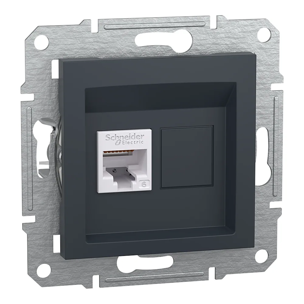 Розетка Asfora комп'ютерна антрацит Schneider Electric EPH4700171
