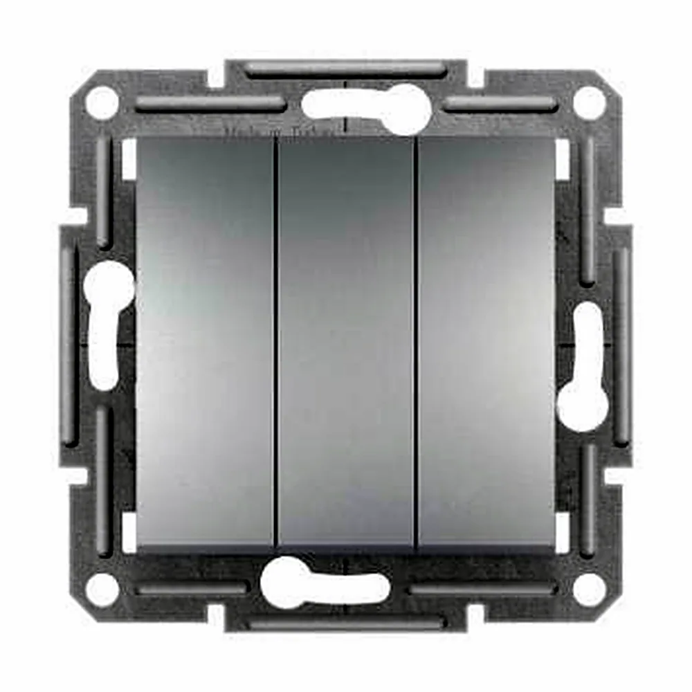 Вимикач Schneider Electric Asfora 3-клавішний алюміній EPH2100161