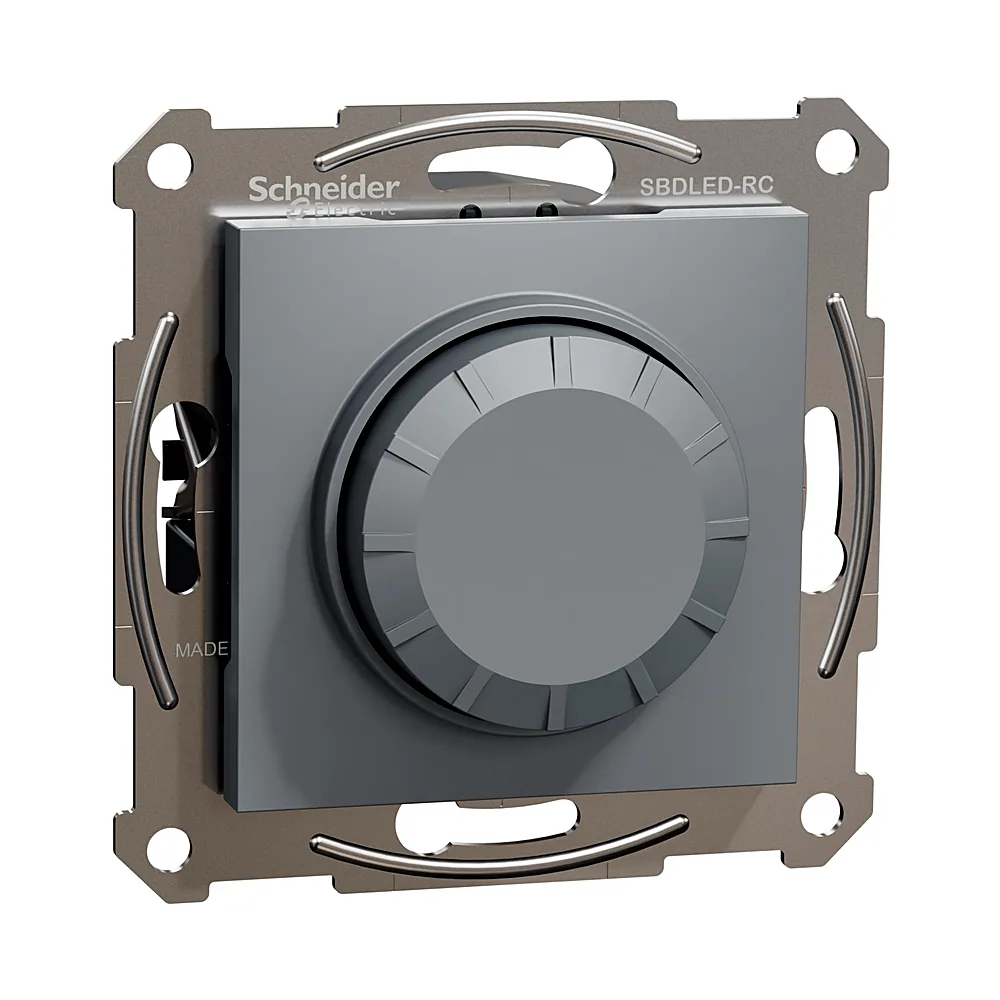 Поворотний LED димер Schneider Electric Asfora RC 3-370Вт сталь EPH6800162