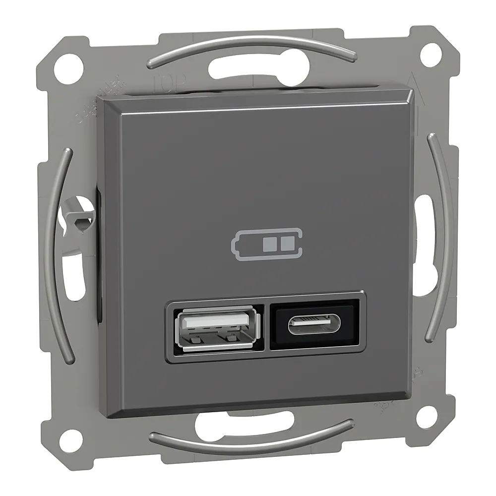 Розетка USB Asfora A+C 21 Вт антрацит Schneider Electric EPH2700571