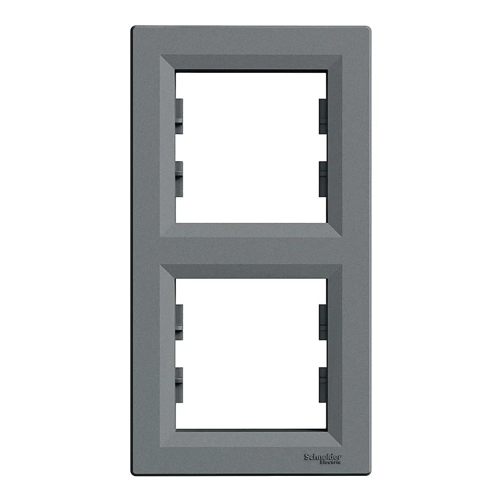 Рамка Asfora 2-постова вертикальна нержавіюча сталь Schneider Electric EPH5810262