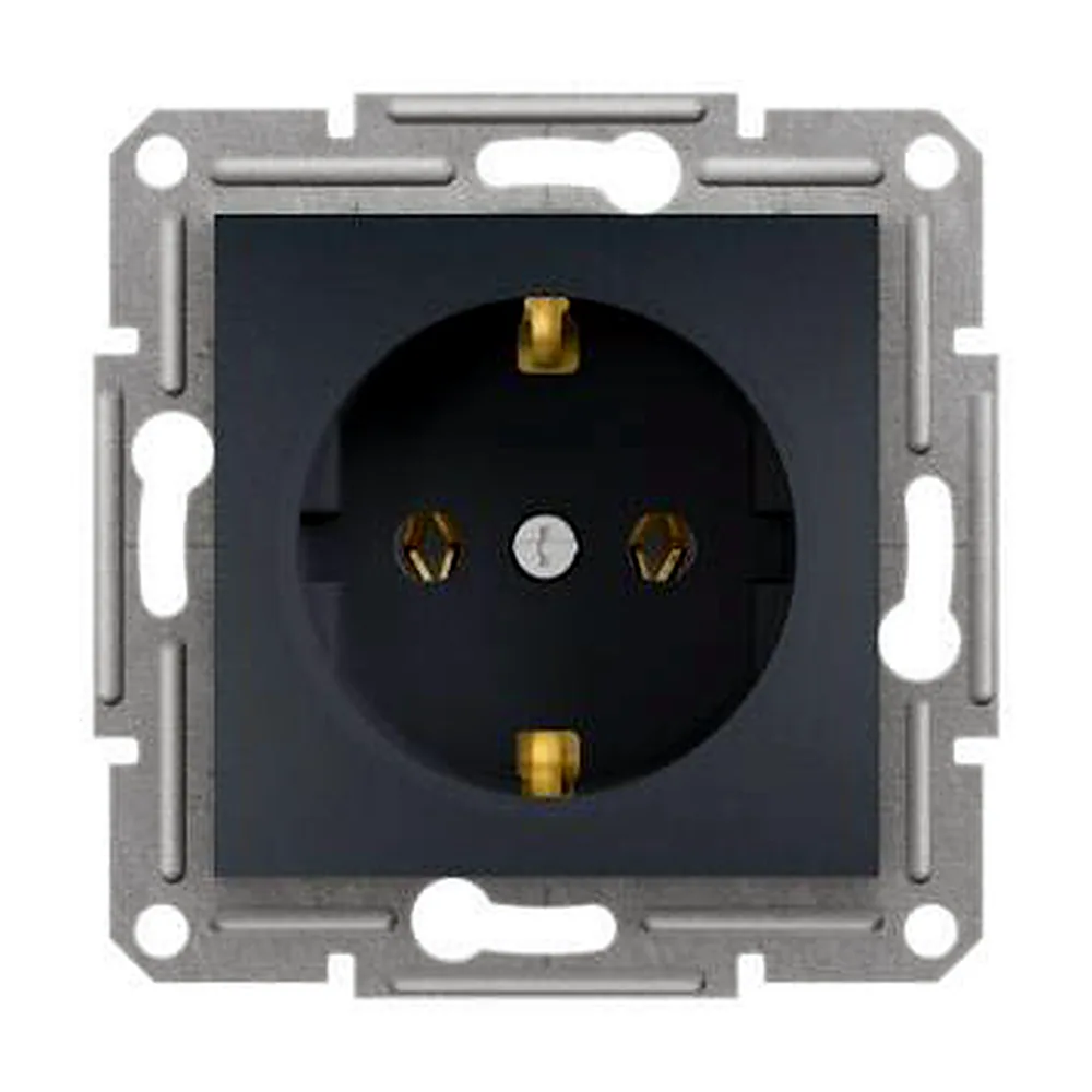 Розетка Schneider Electric Asfora заземлення антрацит EPH2900171