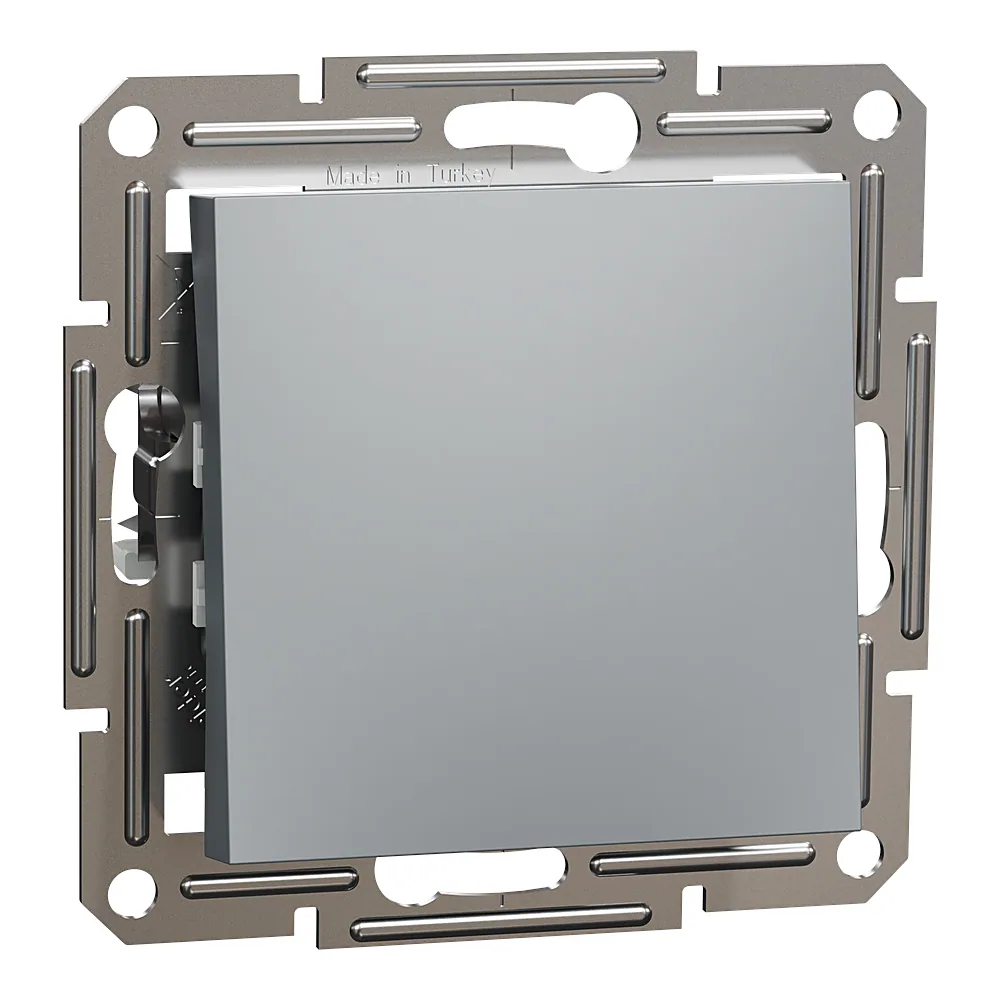 Вимикач Asfora 1-клавішний прохідний сталь Schneider Electric EPH0400162
