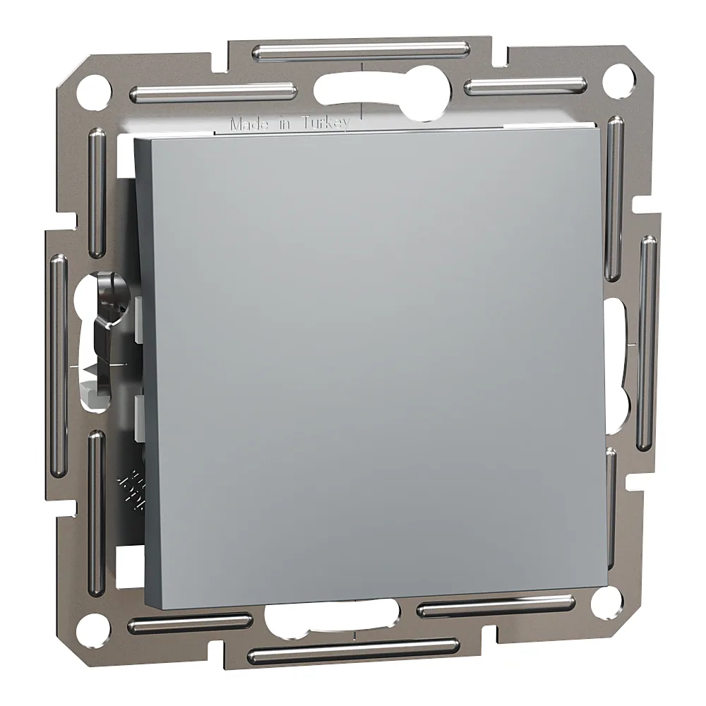 Кнопковий вимикач Asfora 1-клавішний сталь Schneider Electric EPH0700162