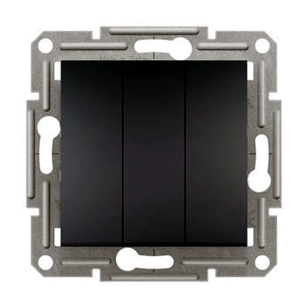 Вимикач Schneider Electric Asfora 3-клавішний антрацит EPH2100171