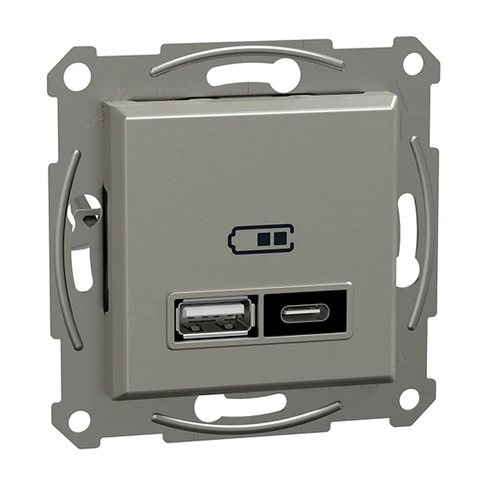 USB-розетка тип A+C 21 Вт бронза