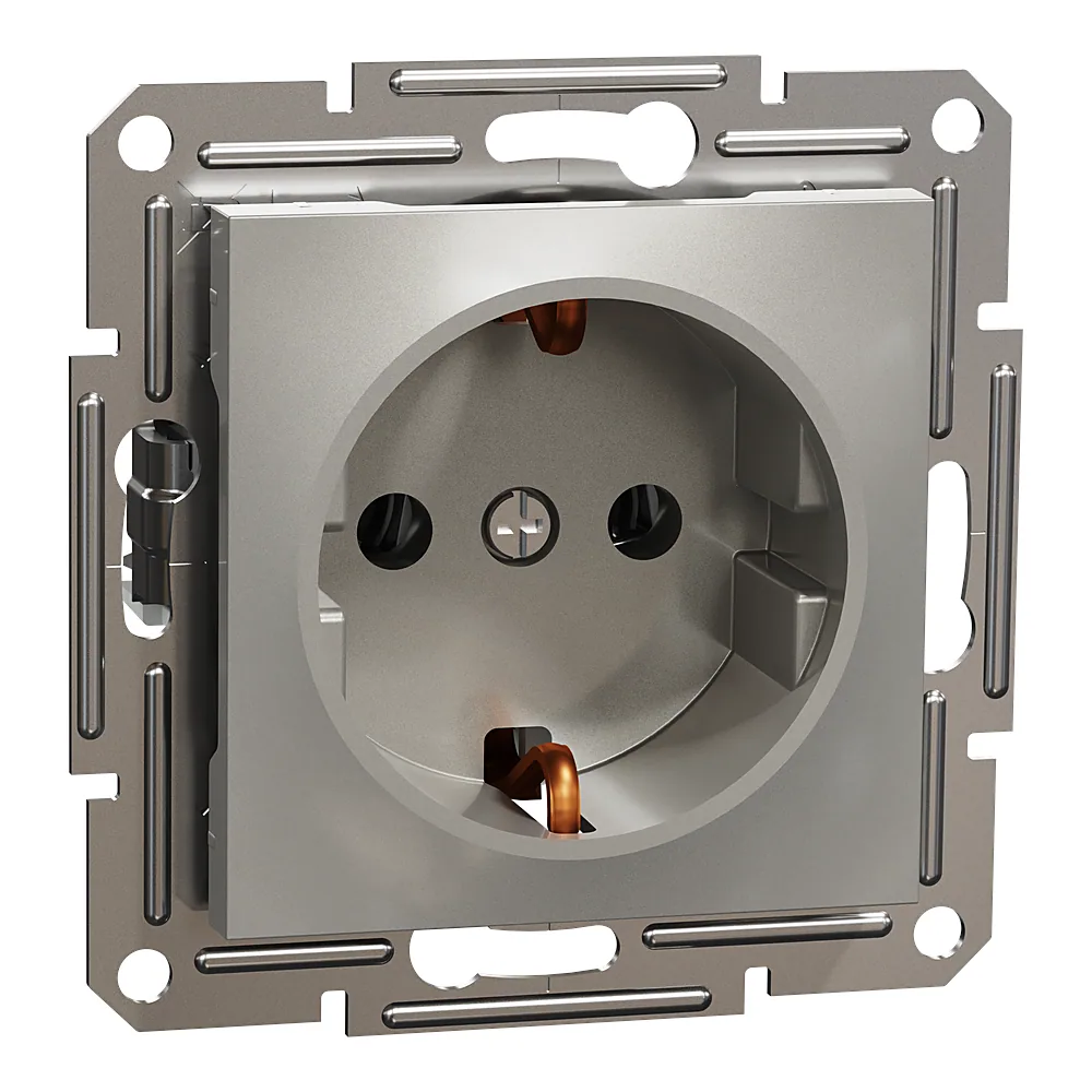 Розетка Asfora з заземленням бронза Schneider Electric EPH2900169