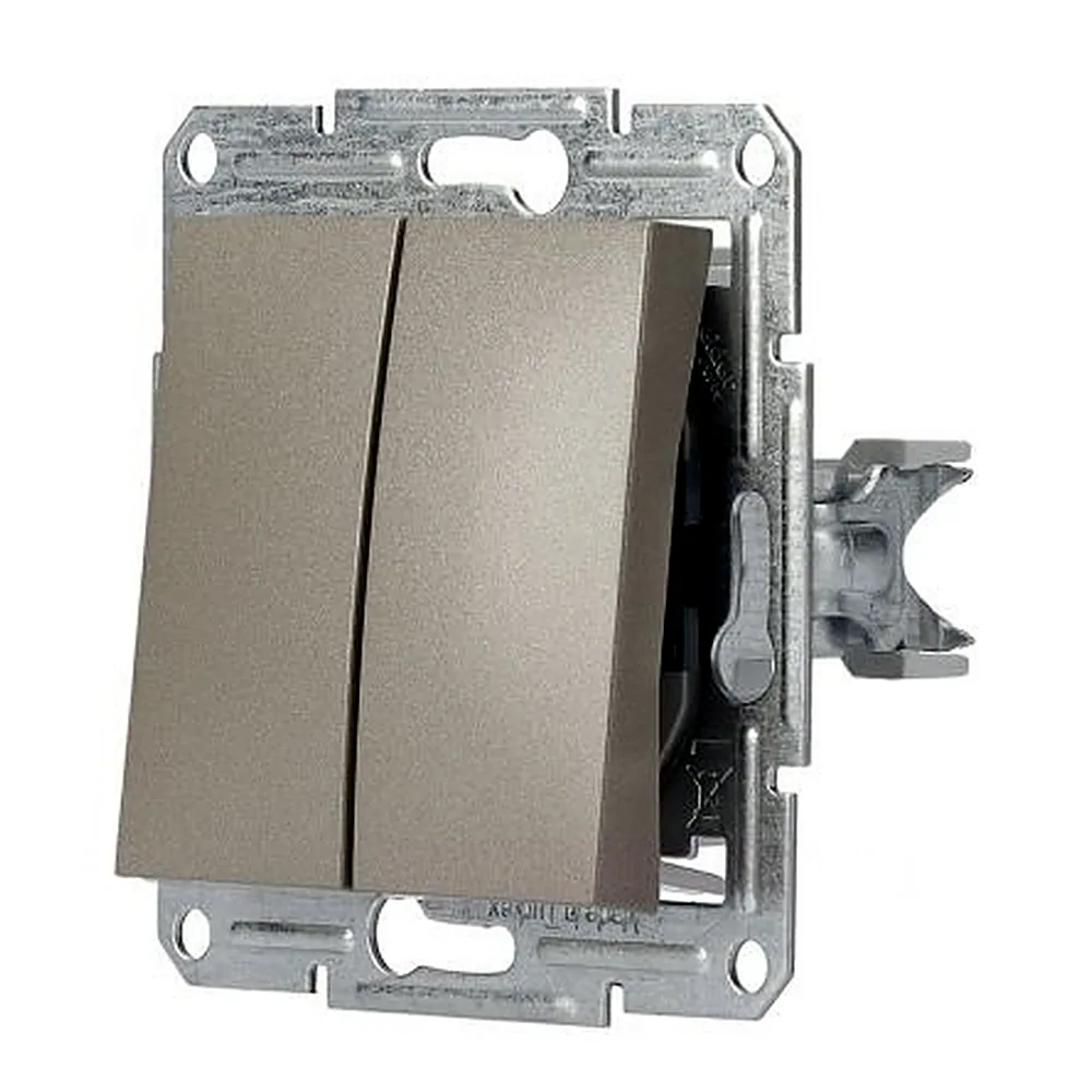 Вимикач Asfora 2-клавішний бронза Schneider Electric EPH0300169