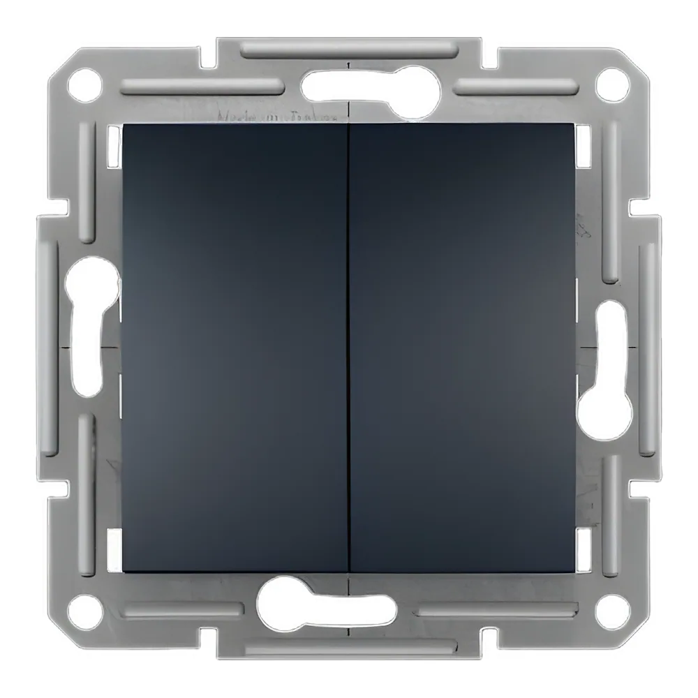 Кнопковий вимикач Asfora 2-клавішний антрацит Schneider Electric EPH1100171