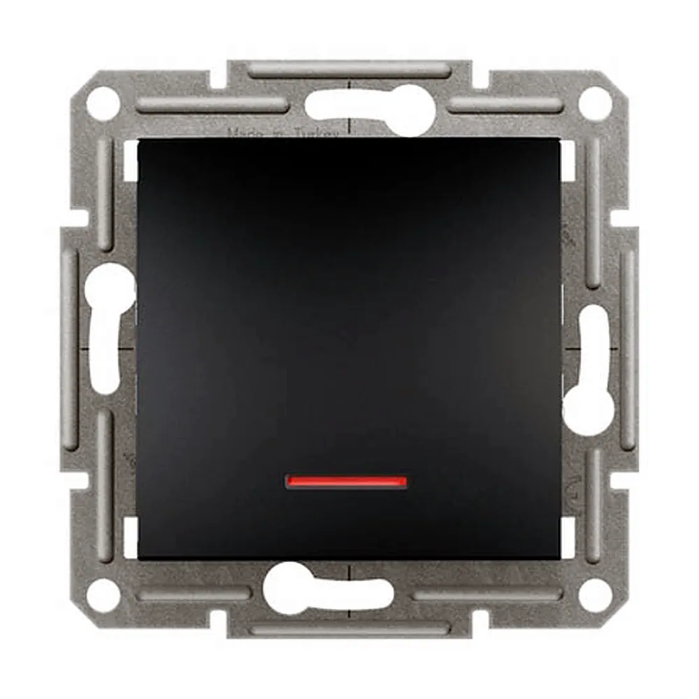 Вимикач Schneider Electric Asfora 1-кл з індикатором антрацит EPH1400171