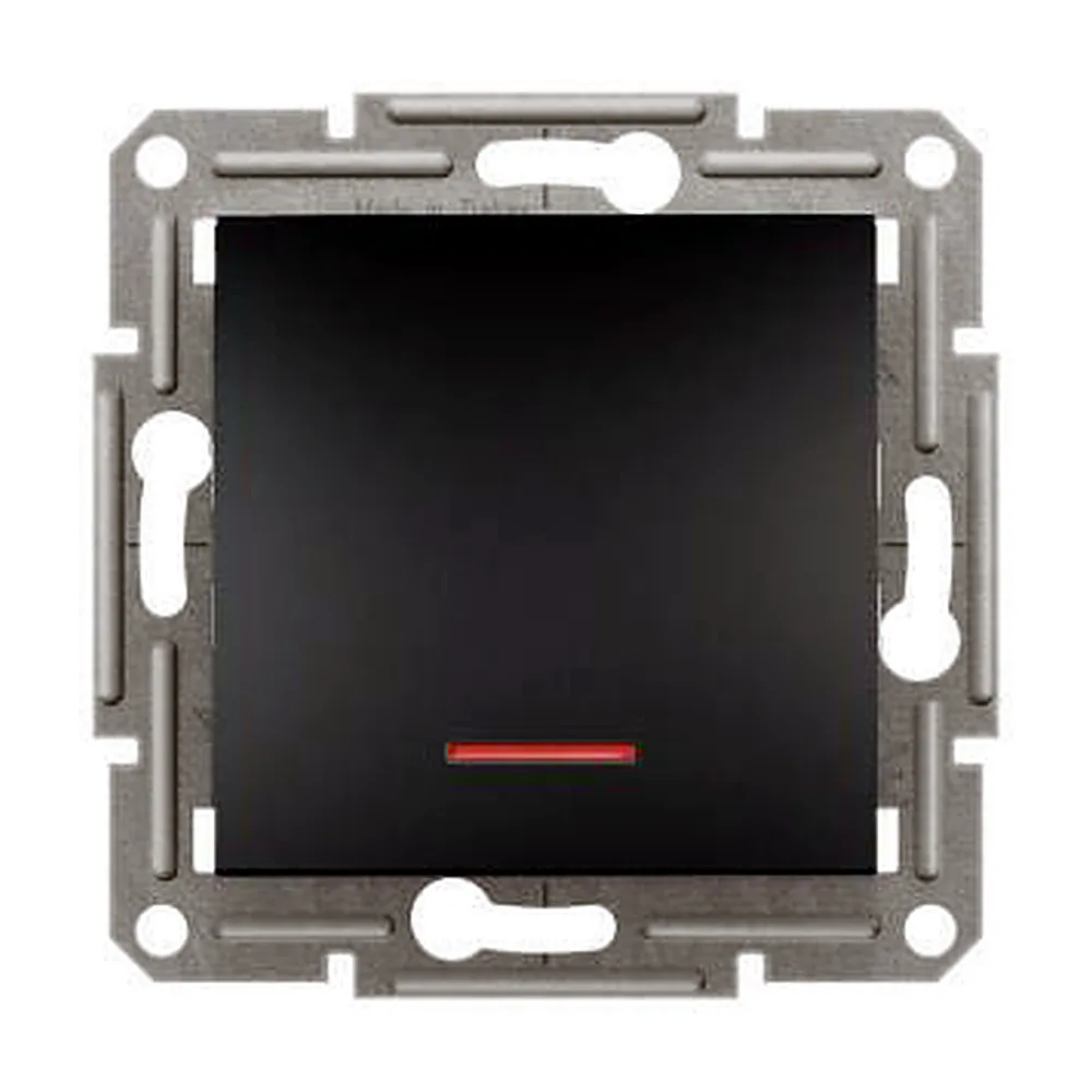Вимикач Schneider Electric Asfora 1-кл прохідний з індикатором антрацит EPH1500171