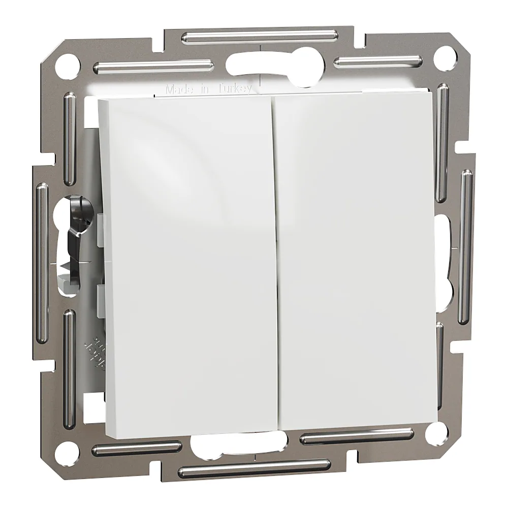 Вимикач Asfora 2-клавішний кнопковий білий Schneider Electric EPH1170121