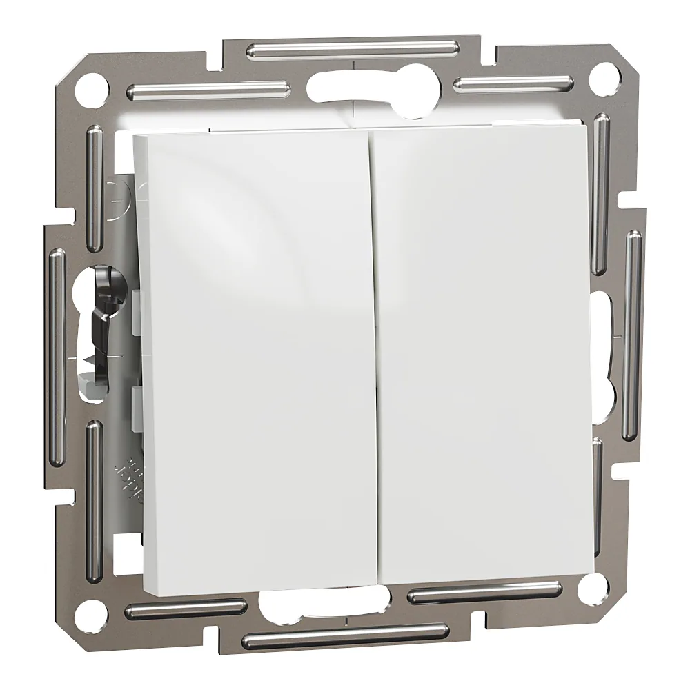 Вимикач Asfora 2-клавішний білий Schneider Electric EPH0370121