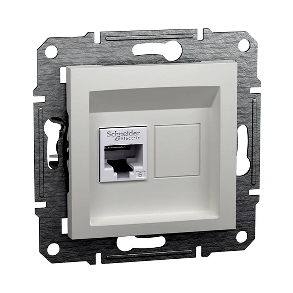 Розетка комп'ютерна Schneider Electric Asfora 1xRJ45 UTP cat.6 біла EPH4770121