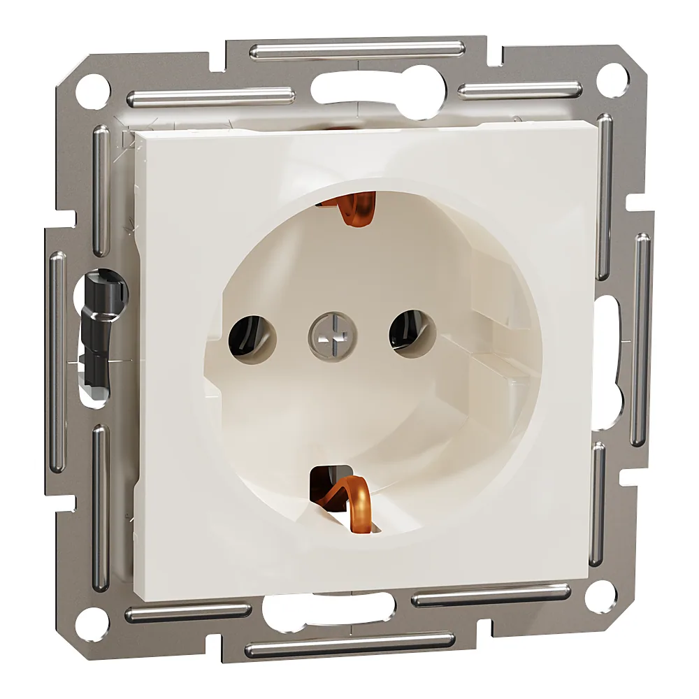 Розетка Asfora з заземленням кремова Schneider Electric EPH2970123