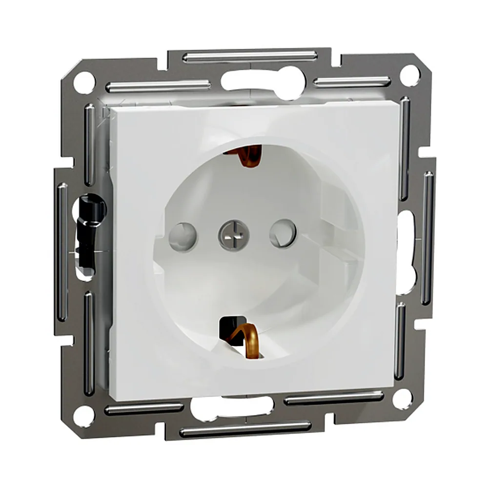 Розетка Schneider Electric Asfora з/к зі шторками біла EPH2970221