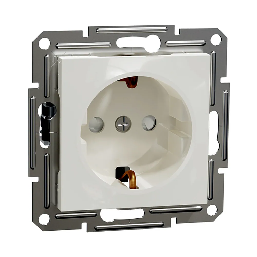 Розетка Schneider Electric Asfora з/к зі шторками кремова EPH2970223