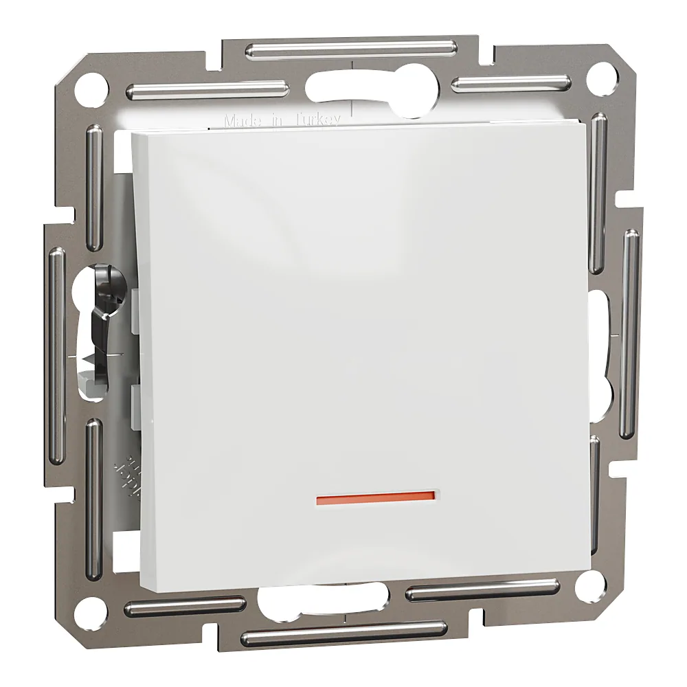 Вимикач Asfora 1-клавішний з підсвіткою білий Schneider Electric EPH1470121