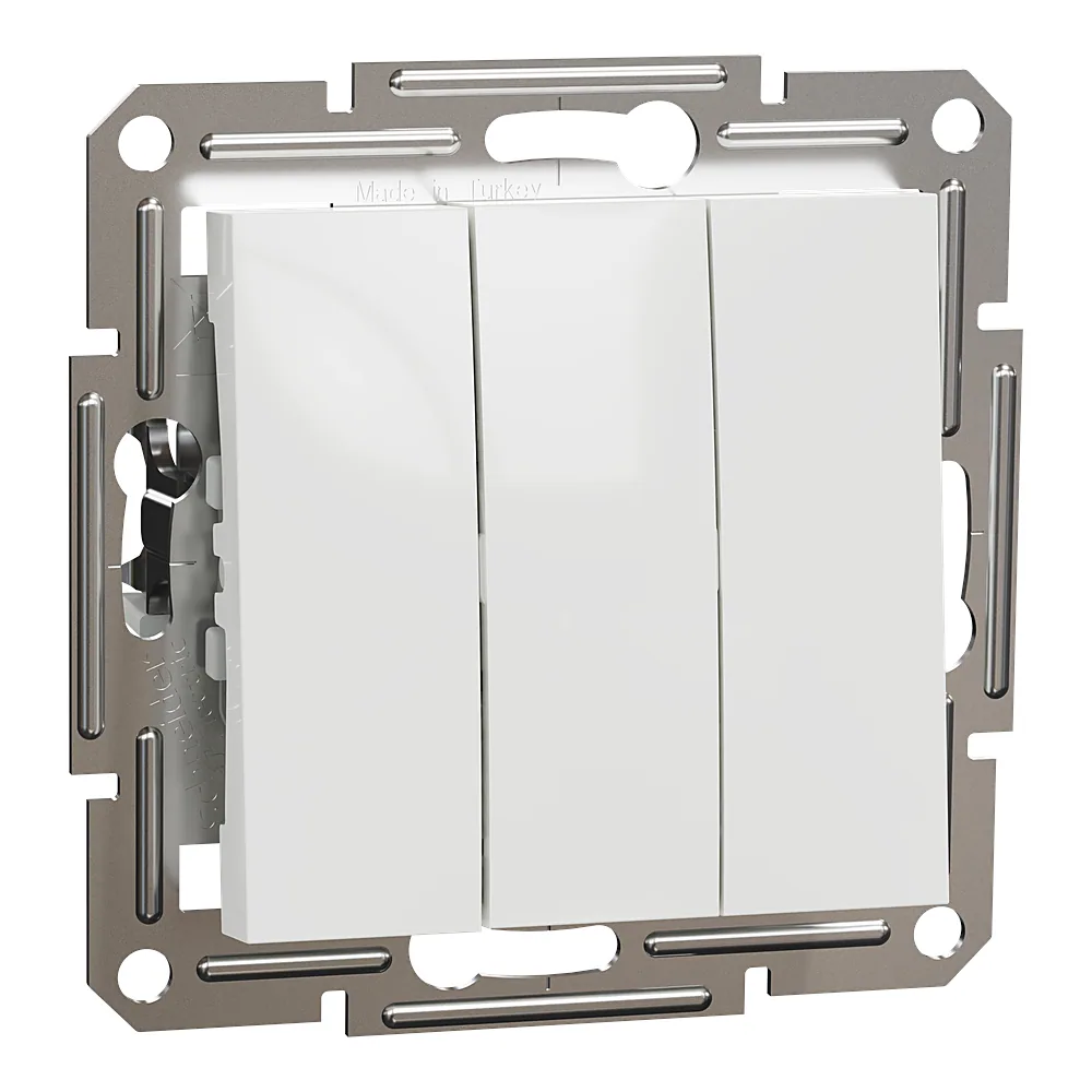 Вимикач Asfora 3-клавішний білий Schneider Electric EPH2170121