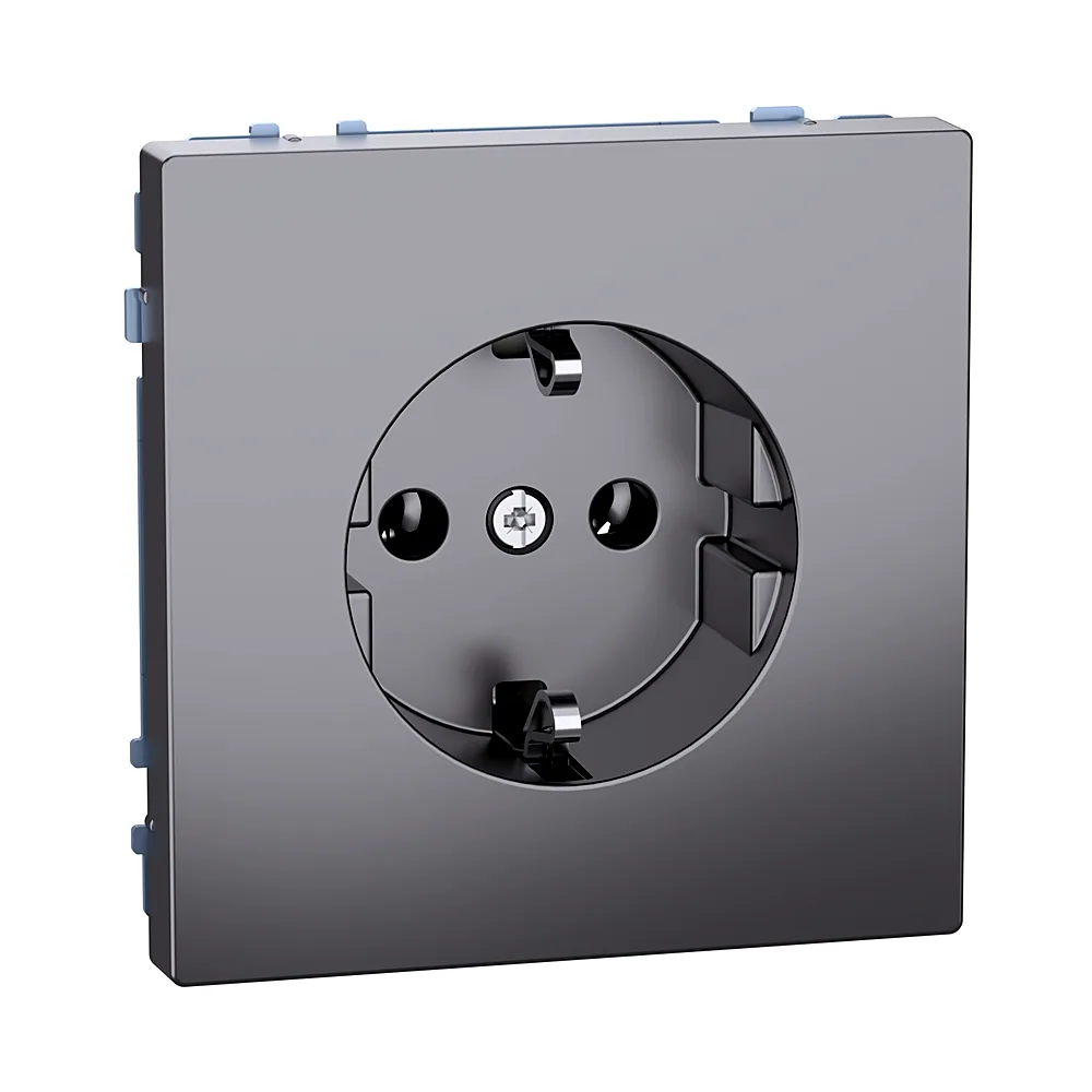 Розетка Schneider Electric D-Life з з/к без захисних шторок під нерж. сталь MEG2301-6036