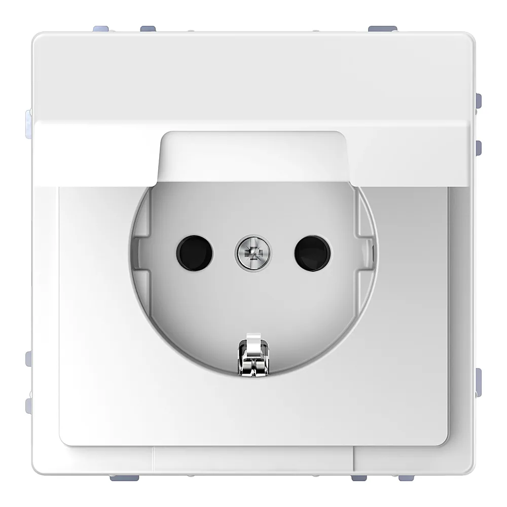 Розетка з заземленням і кришкою D-Life біла лотос Schneider Electric MEG2310-6035