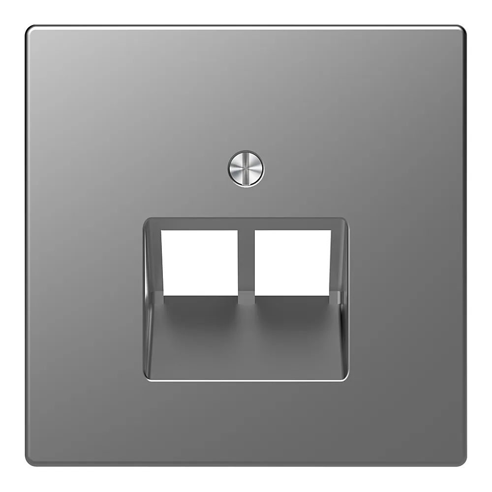 Панель лицьова розетки 2хRJ45 нержавіюча сталь D-Life Schneider Electric MEG4522-6036