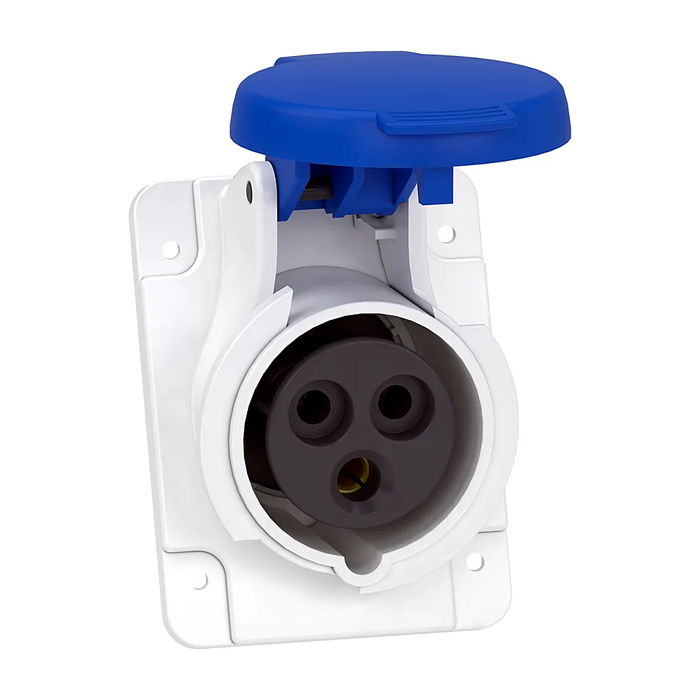Розетка вбудована з нахилом 2P+E., 16A, 220V, IP44, гвинтова, Schneider Electric
