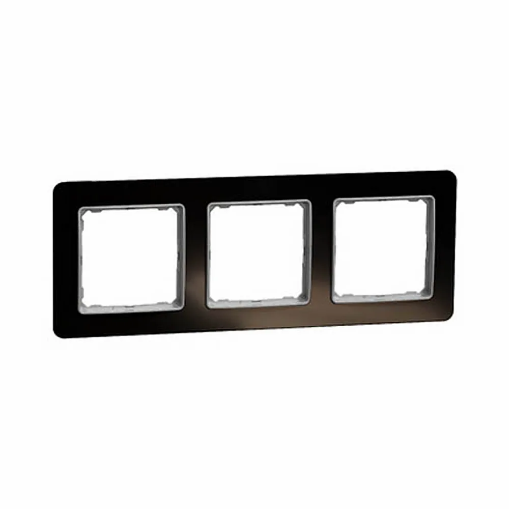 Рамка Schneider Electric Sedna Elements 3-постова чорне скло SDD361803