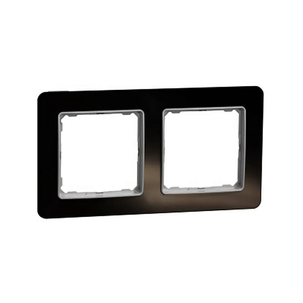 Рамка Schneider Electric Sedna Elements 2-постова чорне скло SDD361802