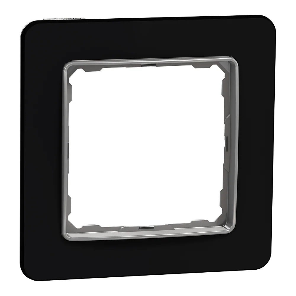 Рамка Sedna Elements 1-постова чорне скло Schneider Electric SDD361801