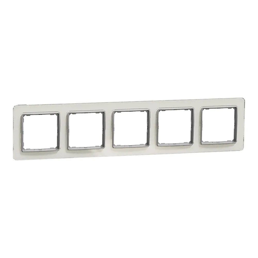 Рамка Sedna Elements 5-постова біле скло Schneider Electric SDD360805