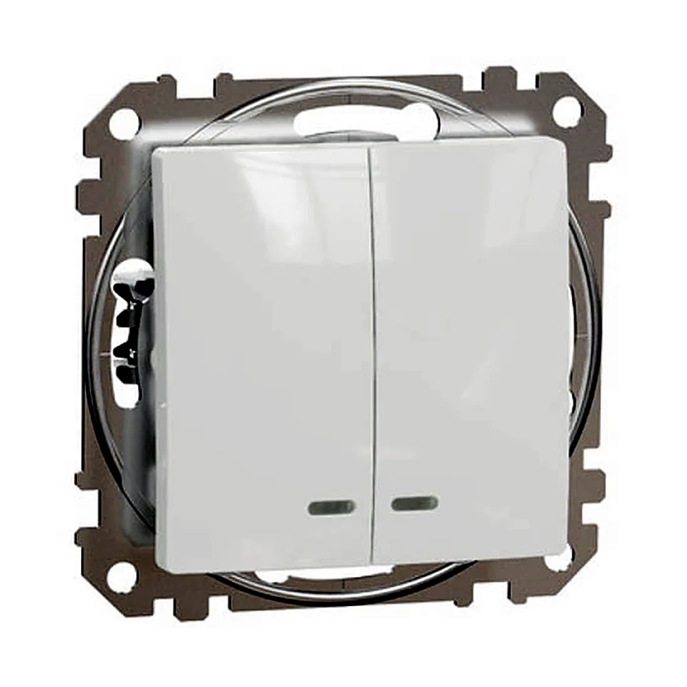 Вимикач Schneider Electric Sedna Design 2кл з підсвіткою білий SDD111105L
