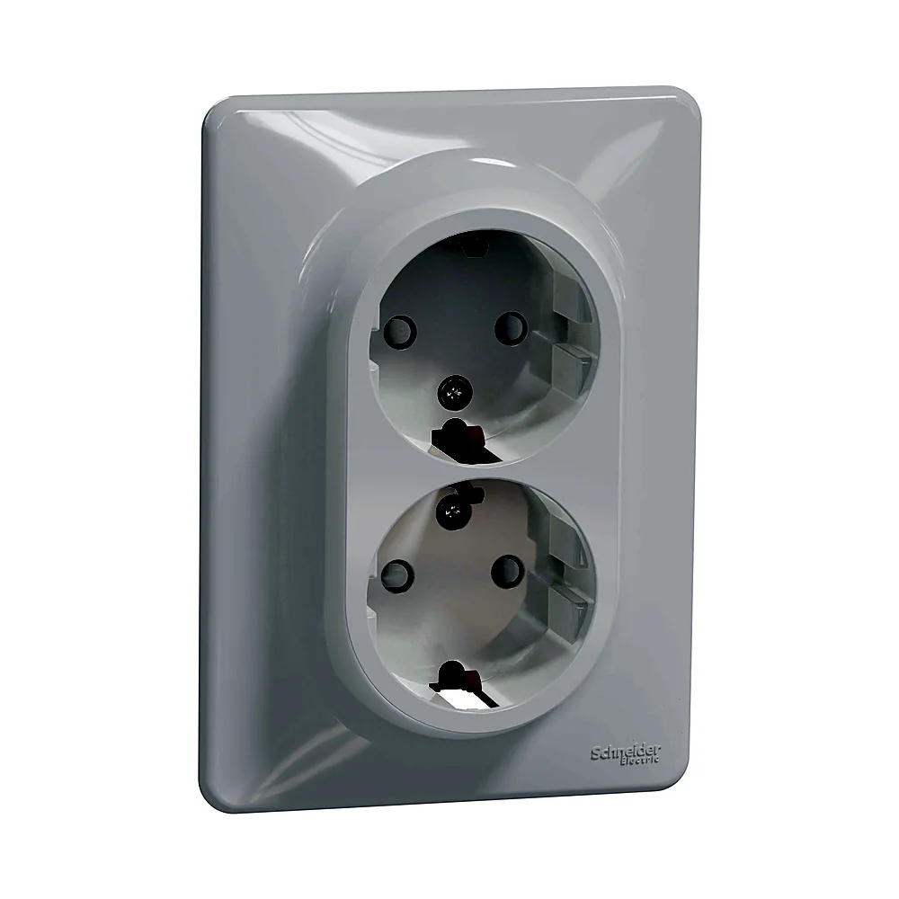 Розетка Schneider Electric SEDNA NEW SDD311221 подвійна з заземленням біла