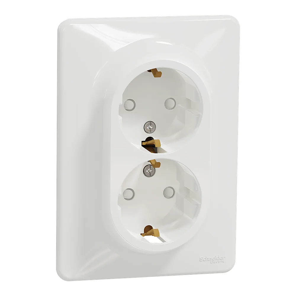 Розетка Sedna Design подвійна з заземленням біла Schneider Electric SDD311221
