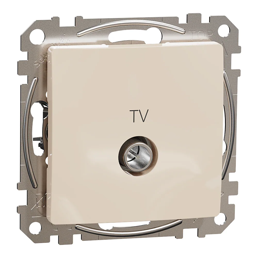 Розетка телевізійна кінцева Sedna Design TV 4 дБ бежева Schneider Electric SDD112471