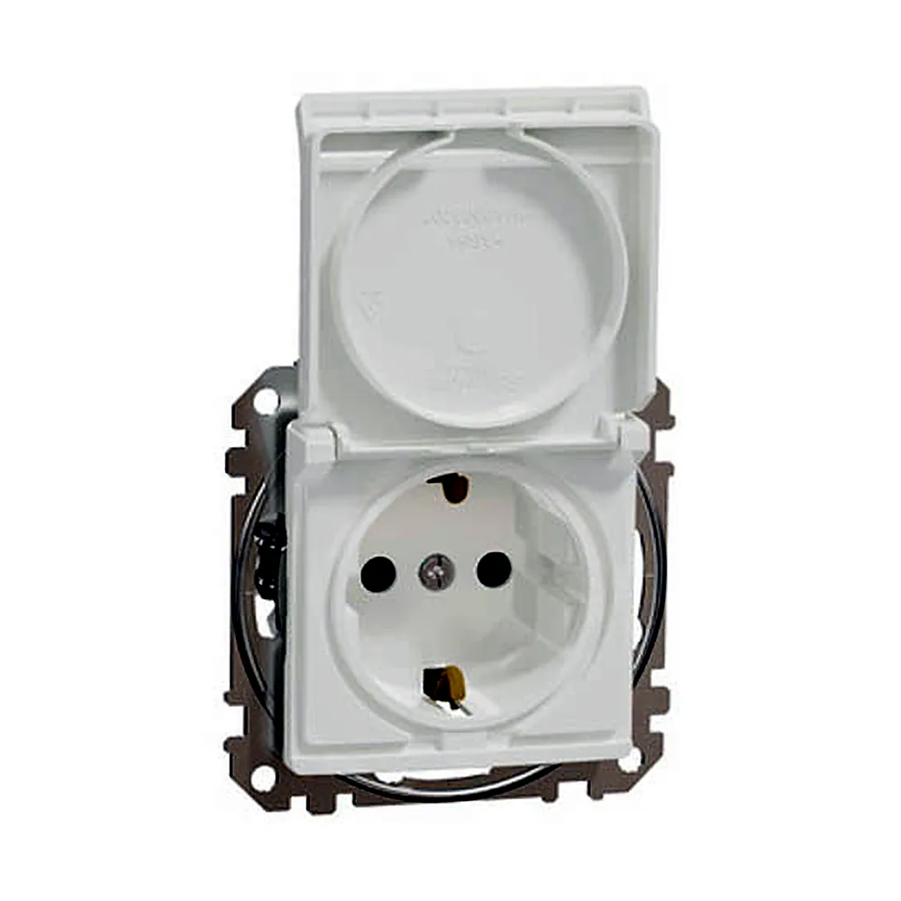Розетка Schneider Electric SEDNA NEW SDD111024 з заземленням з кришкою біла