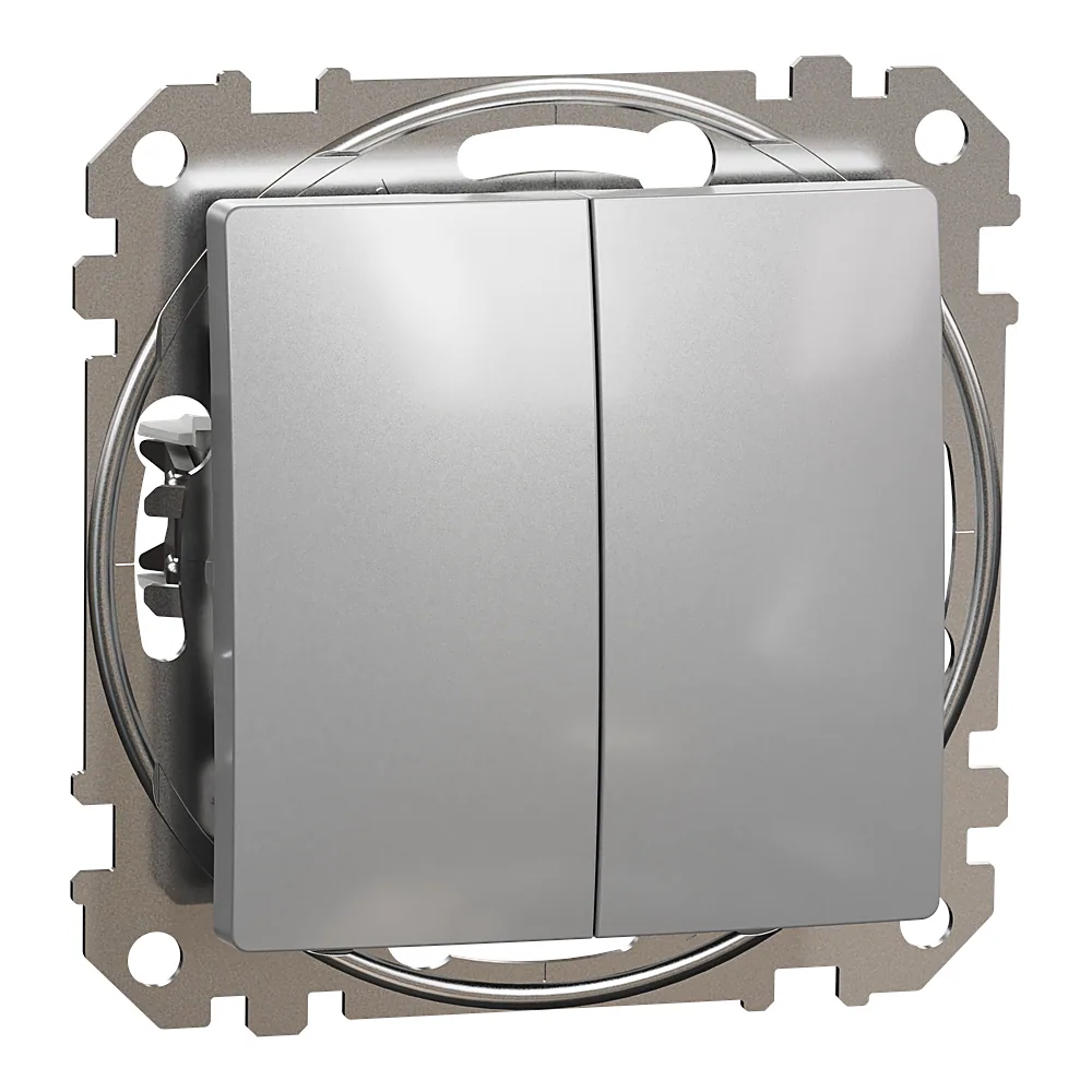 Перемикач Sedna Design 2-клавішний алюміній Schneider Electric SDD113108