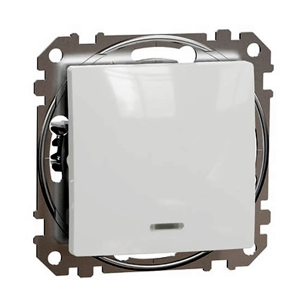 Вимикач Schneider Electric Sedna Design 1кл з підсвіткою білий SDD111101L